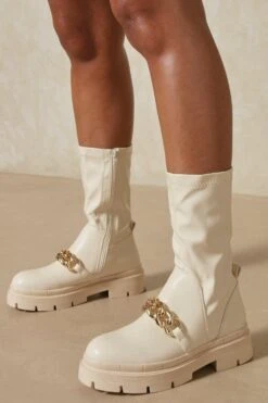 Chunky Chain Detail Ankle Boot