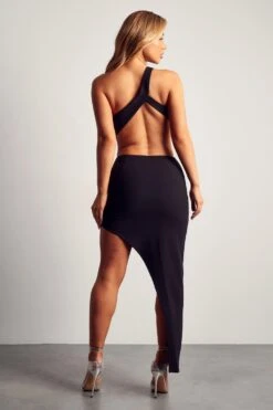 Asymmetric Cut Out One Shoulder Dress -Ladies Clothing Shop black asymmetric cut out one shoulder dress 2