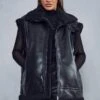 Aviator Borg Lined Biker Gilet