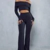Bardot Rib Top & Trouser Co-ord -Ladies Clothing Shop black bardot rib top trouser co ord