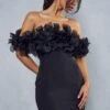 Corsage Off Shoulder Mini Dress -Ladies Clothing Shop black corsage off shoulder mini dress