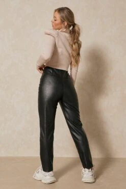 Corset High Waisted Leather Look Trouser 9 Corset High Waisted Leather Look Trouser -Ladies Clothing Shop black corset high waisted leather look trouser 3