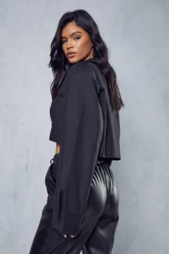 Cropped Boxy Blazer 10 Cropped Boxy Blazer -Ladies Clothing Shop black cropped boxy blazer 2