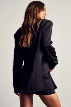 Cut Out Side Cross Front Blazer -Ladies Clothing Shop black cut out side cross front blazer 2