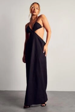 Cut Out Strappy Low Back Maxi Dress