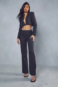 Diamante Strap Straight Leg Trousers