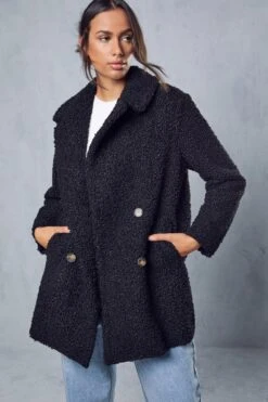 Double Breasted Faux Fur Teddy Coat