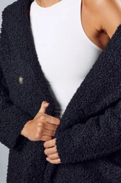 Double Breasted Faux Fur Teddy Coat 11 Double Breasted Faux Fur Teddy Coat -Ladies Clothing Shop black double breasted faux fur teddy coat 4