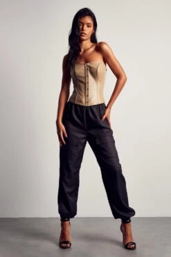 Elastic Drawstring Detail Cargo Pant