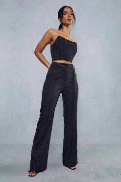 High Waist Seam Detail Trousers
