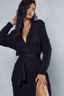 Knitted Maxi Dress -Ladies Clothing Shop black knitted maxi dress 1 4