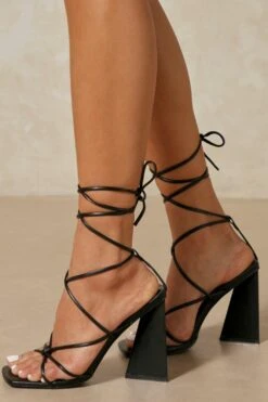 Lace Up Strappy Statement Heels