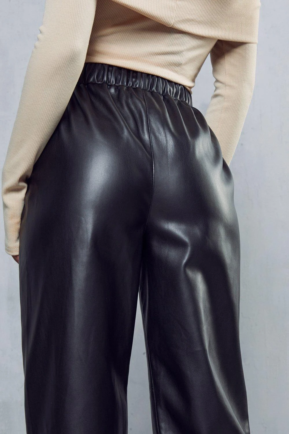 Leather Look Straight Leg Jogger Trouser 7 Leather Look Straight Leg Jogger Trouser - Image 5
