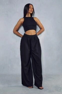 Linen Look Extreme Wide Leg Trouser
