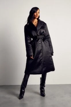 Longline Padded Belted Coat