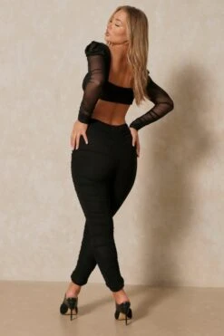 Mesh Extreme Ruched Leggings -Ladies Clothing Shop black mesh extreme ruched leggings 2