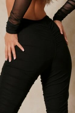 Mesh Extreme Ruched Leggings -Ladies Clothing Shop black mesh extreme ruched leggings 4