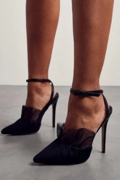 Mesh Strappy Heels -Ladies Clothing Shop black mesh strappy heels 2