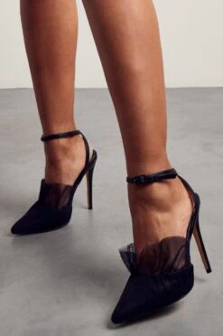 Mesh Strappy Heels