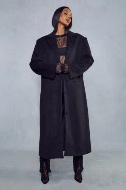 Miss Joslin Wool Look Dad Coat -Ladies Clothing Shop black miss joslin wool look dad coat 5