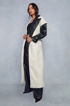 Monochrome Longline Trench Coat