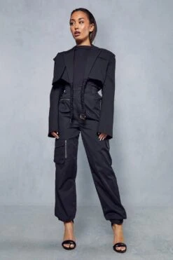 Multi Pocket Cargo Trouser -Ladies Clothing Shop black multi pocket cargo trouser 1 3