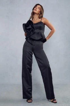 Organza Corsage Top & Satin Trouser Co-ord