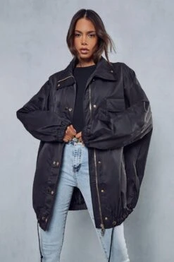 Oversized Pocket Detail Coat