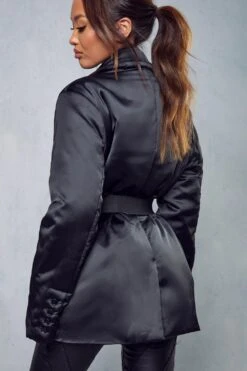 Padded Belted Blazer Jacket -Ladies Clothing Shop black padded belted blazer jacket 2