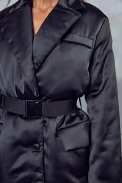 Padded Belted Blazer Jacket -Ladies Clothing Shop black padded belted blazer jacket 5