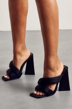 Padded Statement Heeled Mules