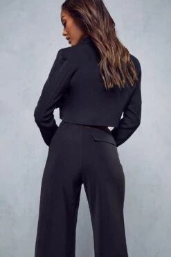 Pocket Detail Cropped Blazer -Ladies Clothing Shop black pocket detail cropped blazer 2