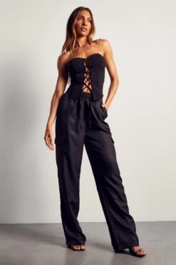 Pocket Detail Straight Leg Cargo Pant