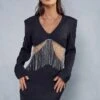 Premium Diamante Chain Mini Dress -Ladies Clothing Shop black premium diamante chain mini dress