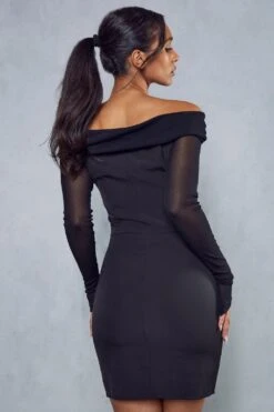 Premium Mesh Corset Overlay Mini Dress -Ladies Clothing Shop black premium mesh corset overlay mini dress 2