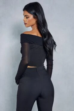 Premium Mesh Corset Overlay Top -Ladies Clothing Shop black premium mesh corset overlay top 2