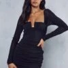 Premium Mesh Shaped Bust Cupped Mini Dress -Ladies Clothing Shop black premium mesh shaped bust cupped mini dress