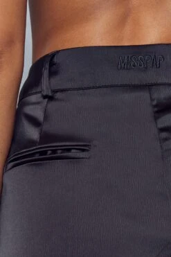 Premium Satin Extreme Wide Leg Trouser -Ladies Clothing Shop black premium satin extreme wide leg trouser 1