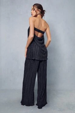 Premium Soft Touch Plisse Bandeau Top & Trouser Co-ord 10 Premium Soft Touch Plisse Bandeau Top & Trouser Co-ord -Ladies Clothing Shop black premium soft touch plisse bandeau top trouser co ord 2