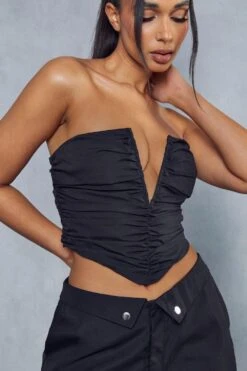 Premium V Bar Ruched Corset Top 13 Premium V Bar Ruched Corset Top -Ladies Clothing Shop black premium v bar ruched corset top 5