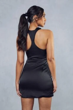 Satin Halterneck Choker Detail Mini Dress 10 Satin Halterneck Choker Detail Mini Dress -Ladies Clothing Shop black satin halterneck choker detail mini dress 2