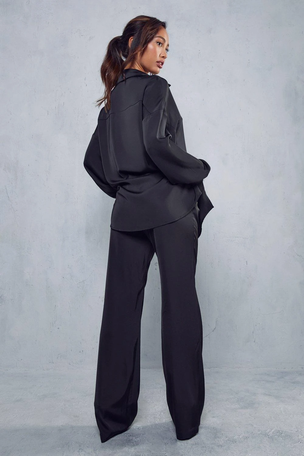 Satin High Waisted Straight Leg Trouser 5 Satin High Waisted Straight Leg Trouser - Image 3