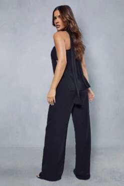 Sheer High Waisted Wide Leg Trouser -Ladies Clothing Shop black sheer high waisted wide leg trouser 2