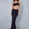 Soft Touch Double Layer Bandeau Frill Maxi Skirt Co-ord -Ladies Clothing Shop black soft touch double layer bandeau frill maxi skirt co ord