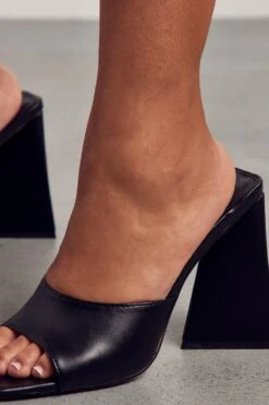 Statement Heel Mules 6 Statement Heel Mules -Ladies Clothing Shop black statement heel mules 1