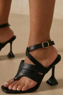 Strappy Ankle Tie Heels -Ladies Clothing Shop black strappy ankle tie heels 2