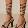 Strappy Ball High Heels -Ladies Clothing Shop black strappy ball high heels