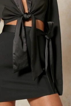 Tailored Cropped Tie Blazer 12 Tailored Cropped Tie Blazer -Ladies Clothing Shop black tailored cropped tie blazer 4