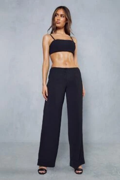 Tailored Premium Strappy Bralet Top -Ladies Clothing Shop black tailored premium strappy bralet top 1 3