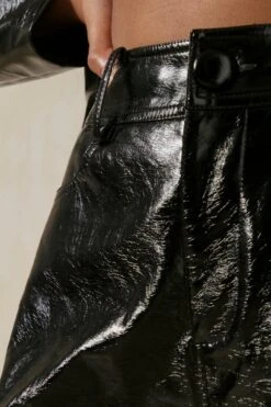 Vinyl Straight Leg Trousers -Ladies Clothing Shop black vinyl straight leg trousers 2